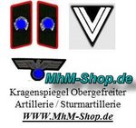 Kragenspiegel Obergefreiter Artillerie / Sturmartillerie Maßstab 1/6