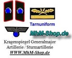 Kragenspiegel Generalmajor Artillerie / Sturmartillerie Maßstab 1/6
