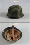 MhM-Shop / deutscher M40 Helm Zweitarn grün aus Metall Maßstab 1:6