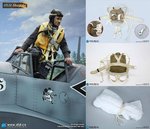 Attention pre-order!! E60065B Bf 109 Cockpit (Grey Blue)+Parachute with stuff sack in 1:6 scale